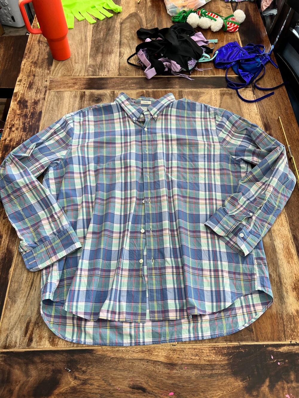 J.Crew Shirt Size 2XL Multi Cotton Plaid Collared Classic Button-Down